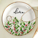 Gift For Yourself,Gift For Women,Happy,Gift For Men,Top Market - Birth Month Flower Watercolor Blooming In Love - Personalized Round Ring Dish