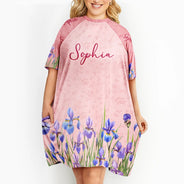 Gift For Yourself,Gift For Women,Happy - Birth Month Flower Watercolor Blooming In Love - Personalized Women's Sleep Tee