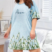 Gift For Yourself,Gift For Women,Happy - Birth Month Flower Watercolor Blooming In Love - Personalized Women's Sleep Tee
