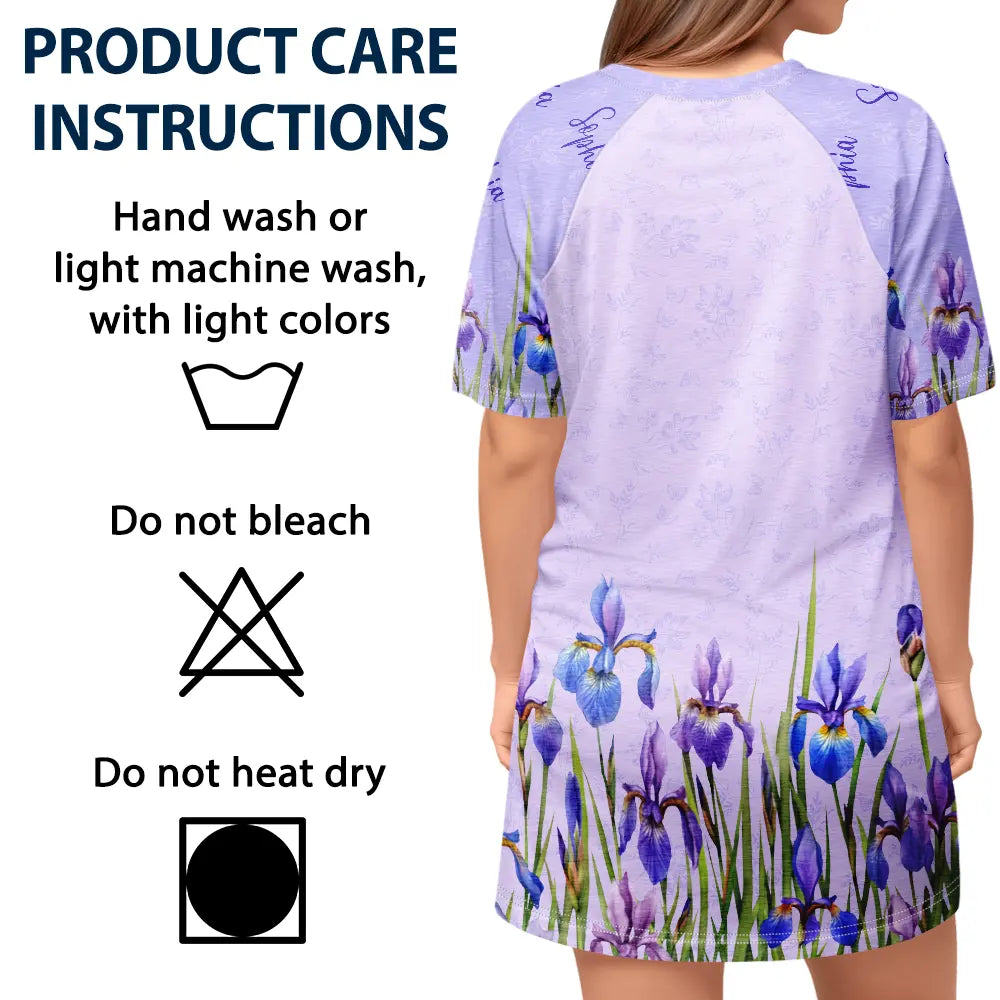 Gift For Yourself,Gift For Women,Happy - Birth Month Flower Watercolor Blooming In Love - Personalized Women's Sleep Tee