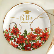 Gift For Yourself, Gift For Women, Gift For Daughter, Gift For Bestie, Graduation, Happy - Birth Month Flower Watercolor Blooming In Love Graduation - Personalized Ring Dish