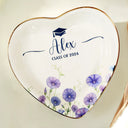 Gift For Yourself, Gift For Women, Gift For Daughter, Gift For Bestie, Graduation, Happy - Birth Month Flower Watercolor Blooming In Love Graduation - Personalized Ring Dish