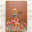 Gift For Yourself,Gift For Women,Happy - Birth Month Flower Watercolor Woman Kid Girl - Personalized Leather Journal