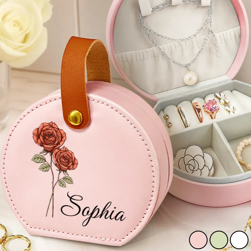 Gift For Women, Gift For Yourself, Happy - Birth Month Flowers Bloom Where You're Planted - Personalized Jewelry Box With Handle