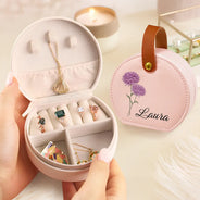 Gift For Women, Gift For Yourself, Happy - Birth Month Flowers Bloom Where You're Planted - Personalized Jewelry Box With Handle