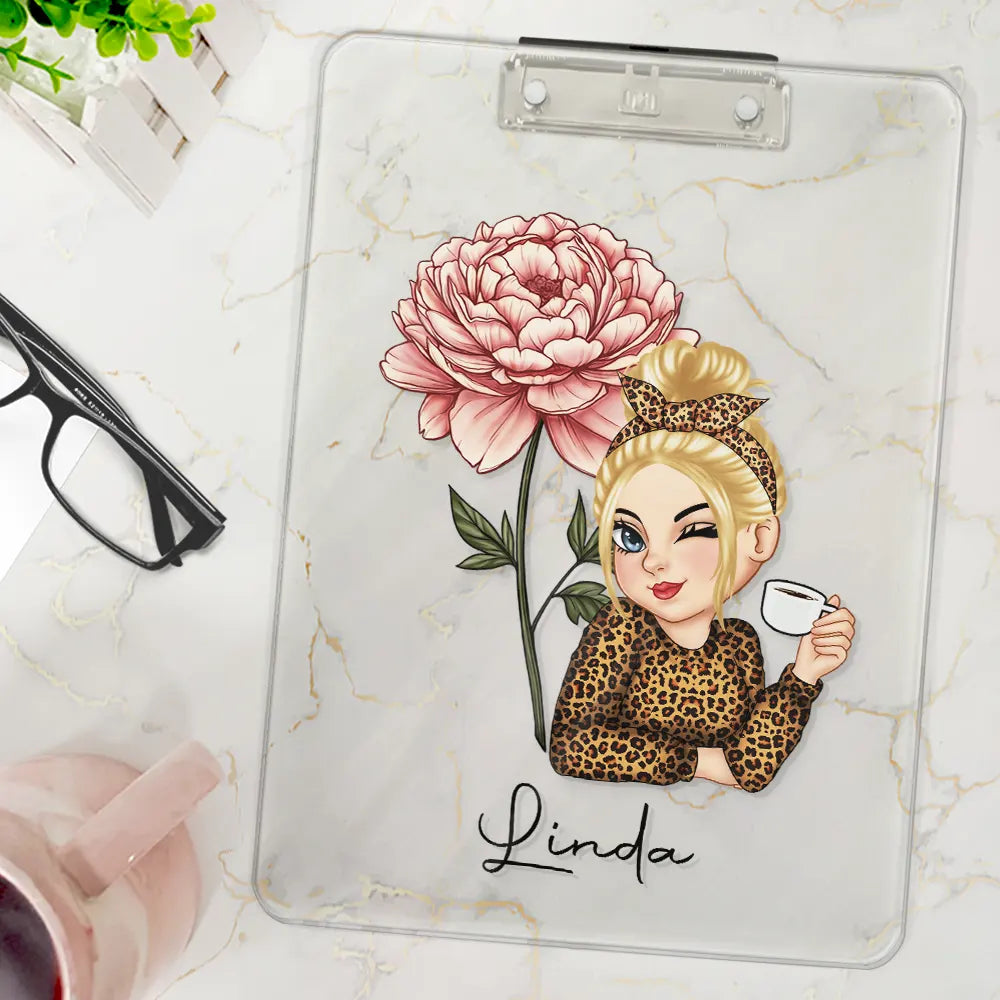 Birth Month Flowers Bloom Where You're Planted Women - Personalized Acrylic Clipboard