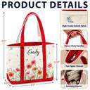 Gift For Yourself, Gift For Women, Icon, Happy - Birth Month Flowers In Bloom - Personalized Fabric Tote Bag