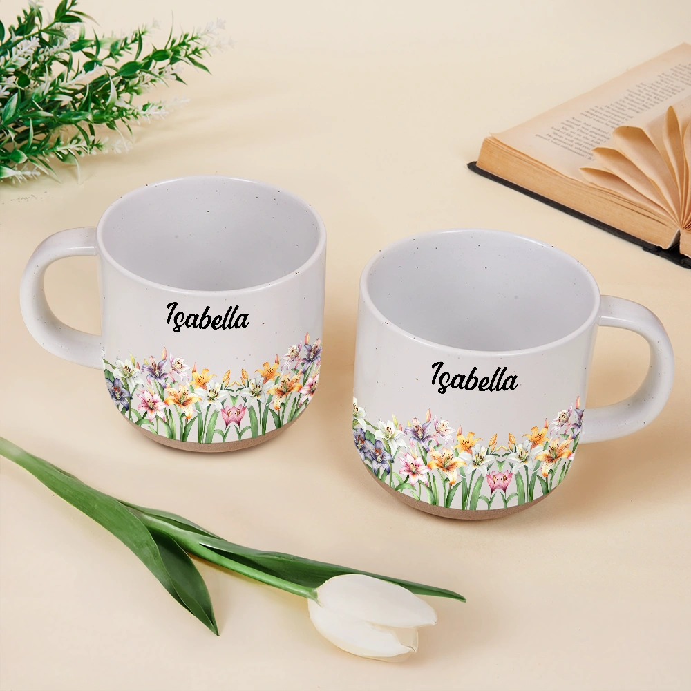 Top Market,Confident,Gift For Yourself,Gift For Women,Icon - Birth Month Flowers In Bloom - Personalized Pottery Mug