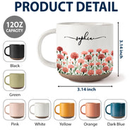 Top Market,Confident,Gift For Yourself,Gift For Women,Icon - Birth Month Flowers In Bloom - Personalized Pottery Mug