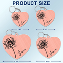 Confident,Icon - Birth Month Flowers Sketch Bloom Where You're Planted - Personalized Acrylic Keychain