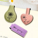 Confident,Gift For Yourself,Gift For Women,Icon - Birth Month Flowers Sketch Bloom Where You're Planted - Personalized Custom Shaped Leather Magnetic Bookmark