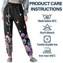 Gift For Yourself,Gift For Women,Icon,Happy - Birth Month Flower Name Gift For Mom Daughter Besties - Personalized Pajama Pants