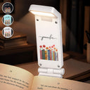 Christmas,Reading,Gift For Yourself,Vector,Happy - Birth Month Flowers Blooming In Love For Bookworms, Her, Kid - Personalized Book Light Clip