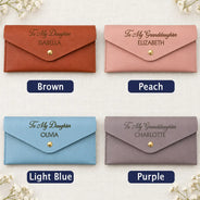 Custom Text,Gift For Children,Gift For Daughter,Gifts For Her,Sentimental,Top Market- Birthday Gifts For Daughter, Granddaughter - Personalized Name I Am So Proud Of You Leather Envelope Wallet