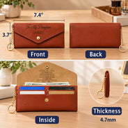 Custom Text,Gift For Children,Gift For Daughter,Gifts For Her,Sentimental,Top Market- Birthday Gifts For Daughter, Granddaughter - Personalized Name I Am So Proud Of You Leather Envelope Wallet