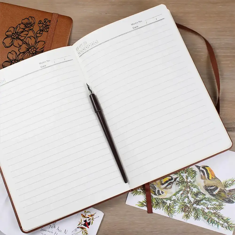Gift For Yourself,Gift For Wife,Gift For Women,Gift For Aunt,Gift For Mother,Gift For Grandma,Gift For Daughter,Gift For Sibling,Gift For Sisters,Gift For Bestie,Non-Eng - Bloom With Flower And Name - Personalized Leather Journal