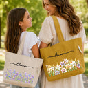 Blooms With Love - Personalized Corduroy Tote Bag