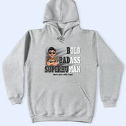 Gift For Men,Gift For Father,Gift For Grandpa,Non-Eng,Vector,Sarcastic - Bold Superhuman Old Man Fun Dad Papa - Personalized T Shirt