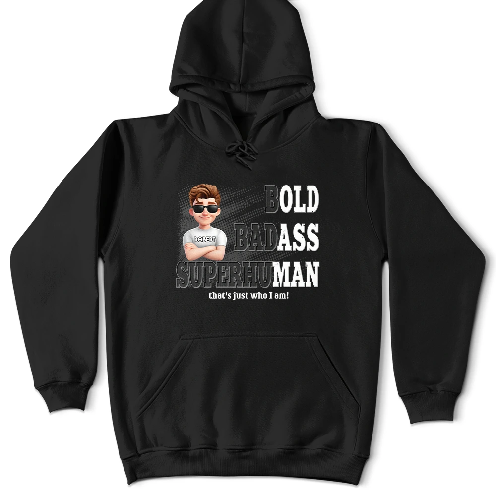 Gift For Men,Gift For Father,Gift For Grandpa,Non-Eng,Vector,Sarcastic - Bold Superhuman Old Man Fun Dad Papa - Personalized T Shirt