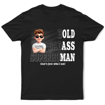 Bold Superhuman Old Man Fun Dad Papa - Personalized T Shirt