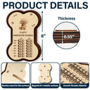 Dog Lovers,Dog Mom,Dog Dad,Dog Couple - Bone Shaped Feeding And Medication Tracker - Personalized Wooden Pet Feeding Reminder
