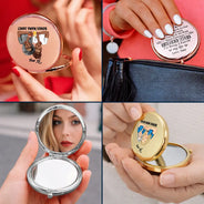 Gift For Mother, Love - Bonus Mom I May Not Have Your Eyes Or Smiles - Personalized Compact Mirror