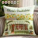 Cozy,Reading,Gift For Yourself,Gift For Women,Icon - Book Lovers Corner Bookstore With Birth Month Flower - Personalized Pocket Pillow