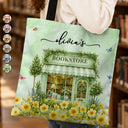 Cozy,Reading,Gift For Yourself,Gift For Women,Icon - Book Lovers Corner Bookstore With Birth Month Flower - Personalized Tote Bag
