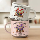 Christmas,Humorous,Reading,Gift For Yourself,Icon - Book Lovers Spread Those Pages - Personalized Pottery Mug