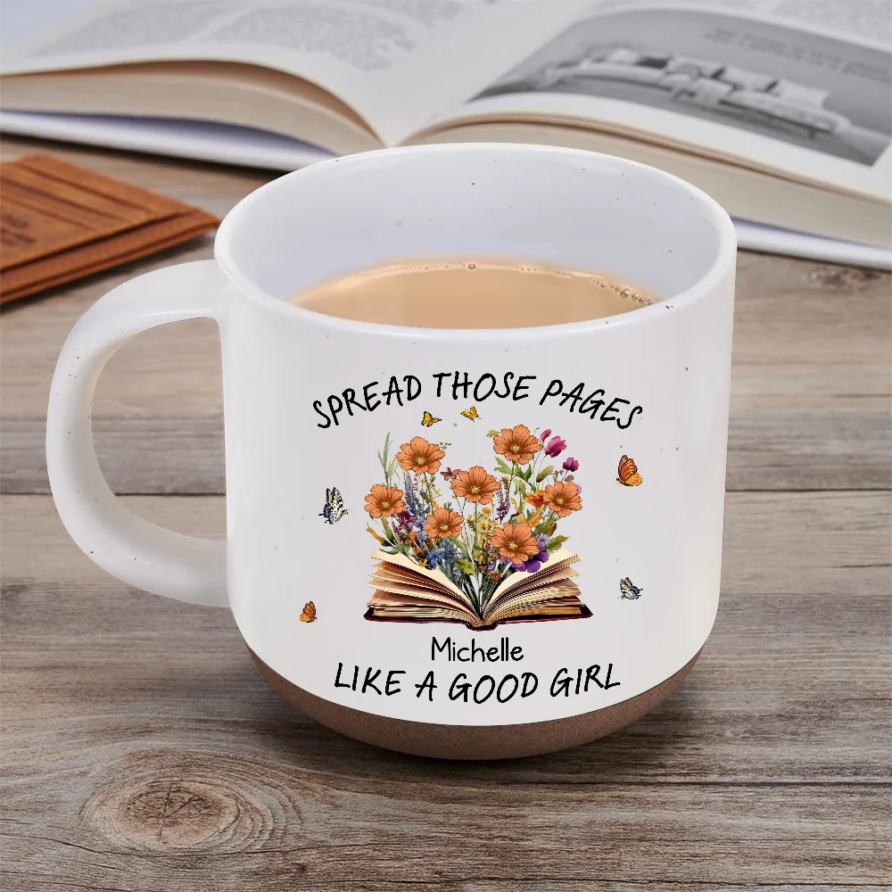 Christmas,Humorous,Reading,Gift For Yourself,Icon - Book Lovers Spread Those Pages - Personalized Pottery Mug