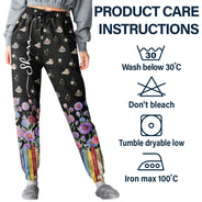Reading,Gift For Yourself,Gift For Women,Icon,Happy - Book Lovers Watercolor Birth Month Flower - Personalized Pajama Pants