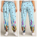 Reading,Gift For Yourself,Gift For Women,Icon,Happy - Book Lovers Watercolor Birth Month Flower - Personalized Pajama Pants