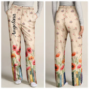 Reading,Gift For Yourself,Gift For Women,Icon,Happy - Book Lovers Watercolor Birth Month Flower - Personalized Pajama Pants