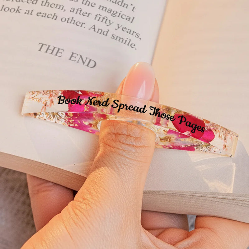 Reading,Gift For Women,Happy - Book Whore Spread Those Pages - Personalized Resin Flower Page Holder