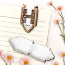 Gift For Yourself,Reading - Bookish Monogram - Personalized Custom Shaped Leather Magnetic Bookmark