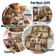 Reading,Gift For Yourself,Gift For Women,Happy - Bookish Monogram Reading Blanket - Personalized Fleece Blanket, Sherpa Blanket