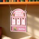 Gift For Yourself, Gift For Women, Reading, Happy - Books Read This Year Flowers Growing From Book - Personalized Hanging Tracker Sign