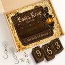Playful,Halloween,Reading,Pet Lovers,Icon - Books Read This Year Halloween Style - Personalized Hanging Tracker Sign