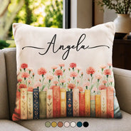 Adorable,Reading,Gift For Yourself,Icon - Bookshelf Flower Garden - Personalized Pillow