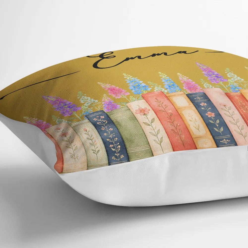 Adorable,Reading,Gift For Yourself,Icon - Bookshelf Flower Garden - Personalized Pillow
