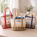 Reading,Gift For Yourself,Gift For Women,Icon,Happy - Bookshelf Flower Garden Woman Name - Personalized Fabric Tote Bag