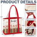 Reading,Gift For Yourself,Gift For Women,Icon,Happy - Bookshelf Flower Garden Woman Name - Personalized Fabric Tote Bag