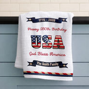 America 250th,Independence Day,Family,Parents,Gift For Grandparents,Proud - Born To Stand Free 250 Years Of Freedom - Personalized Kitchen Towel