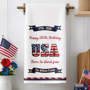 America 250th,Independence Day,Family,Parents,Gift For Grandparents,Proud - Born To Stand Free 250 Years Of Freedom - Personalized Kitchen Towel