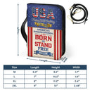 Independence Day,America 250th,Gift For Yourself,Gift For Women,Gift For Mother,Happy - Born to Stand Free American Patriot Embroidery Effect Prints - Personalized Bible Cover