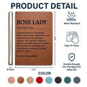 Gift For Yourself,Gifts For Colleagues,Gift For Bestie,Happy - Boss Lady Funny Definition - Personalized Leather Journal