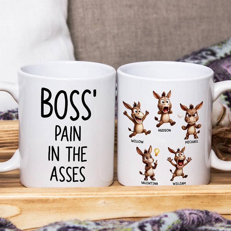 Gifts For Colleagues, Gift For Women, Gift For Men - Boss' Little Trouble 3D Effect Funny Donkey - Personalized Mug