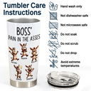 Gifts For Colleagues, Gift For Women, Gift For Men - Boss' Little Trouble 3D Effect Funny Donkey - Personalized Tumbler