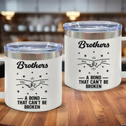 Gift For Brothers, Gift For Sisters, Gift For Sibling, Cousin, Gift For Women, Gift For Men, Happy - Brothers A Bond That Can't Be Broken - Personalized 14oz Stainless Steel Tumbler With Handle