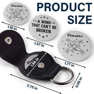 Gift For Brothers,Gift For Sisters,Gift For Sibling,Cousin,Gift For Women,Gift For Men,Happy - Brothers A Bond That Can't Be Broken - Personalized Leather Pocket Hug